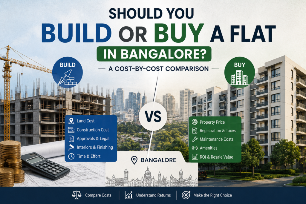 Should You Build or Buy a Flat in Bangalore? A Cost-by-Cost Comparison